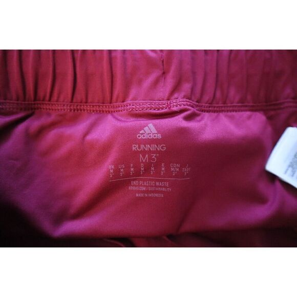 Adidas H57186 Women's Sz M Burgundy Run Icons 3-Stripes 3" Running Shorts - Picture 4 of 10